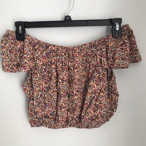 Off Shoulder Floral Crop